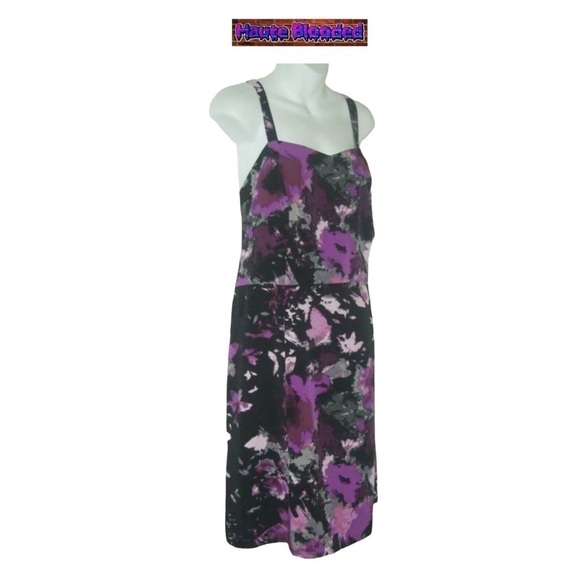 Lane Bryant Summer Dress Plus Size Purple Pink Abstract Print Removable Straps - Picture 4 of 11